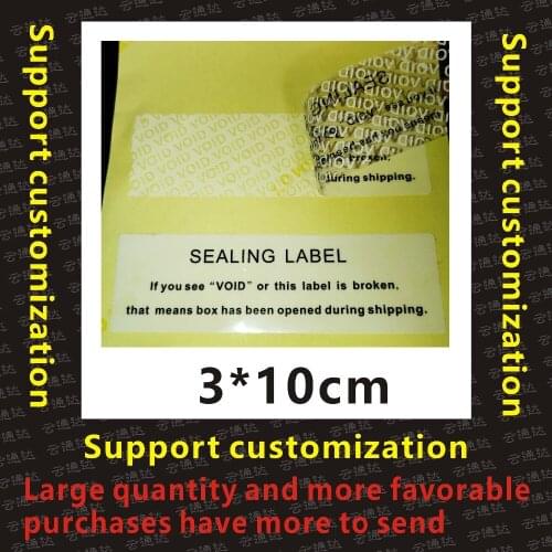 100pcs free shipping product label security packaging seal white VOID OPEN seal warranty VOID anti-tampering sticker 100*30mm