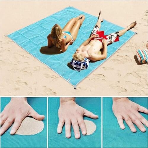 2M*2M Camping Sandless Magic Beach Sand Free Mat Travel Outdoor Picnic Large Mattress Waterproof Bag Blanket Foldable