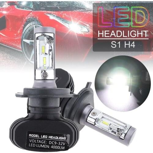 2pcs H4 S1 Car LED Haedlight Bulbs 50W 8000LM 6000K CSP LED Auto Fog Light Lamp Hi or Lo Light Bulbs For Car SUV IP65 Waterproof