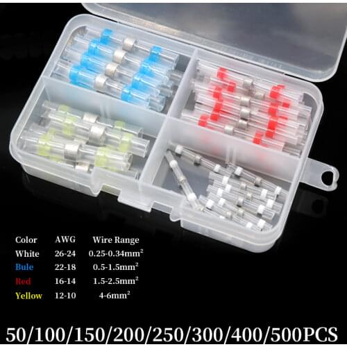 10/20/50pcs Solder Seal Wire Connectors Heat Shrink Butt Connectors Insulated Waterproof Electrical Terminals for car boat Home