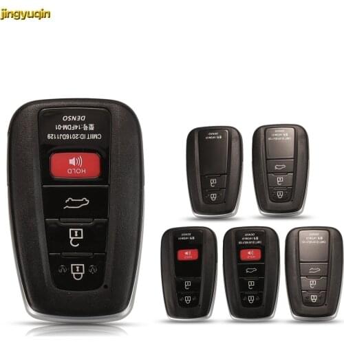Jingyuqin 5pcs Remote Car Key Fob Shell For Toyota RAV4 2019 Camry 2018-2019 C-HR 2/3/4 Button Case Replacement Insert Key Blade