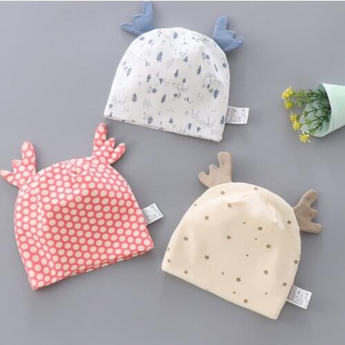 Baby Hat Combed Cotton Cartoon 0-3 Months Newborn Bonnet Double Layer Unisex Boy Girl Hospital Cap High Quality