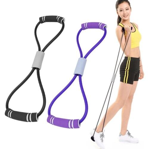 8 Word Yoga Resistance Band Fitness Gum Rubber Loop Latex Resistance Fitness Equipment Stretch Yoga Training Elastic Band