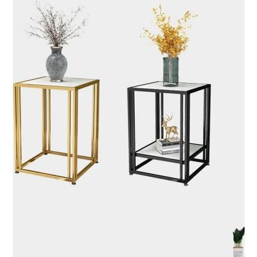 Faux marble with metal coffee table side table end table