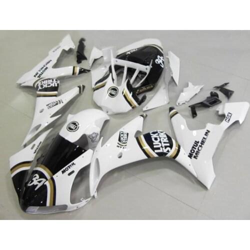 Injection mold Fairing kit for YAMAHA YZFR1 04 05 06 YZF R1 2004 2005 2006 YZF1000 ABS White black Fairings set+gifts YF05