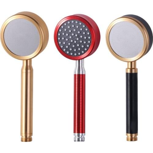 Space aluminum heater shower head high pressure spa massage super water saving nozzle Handheld Bathroom accessories