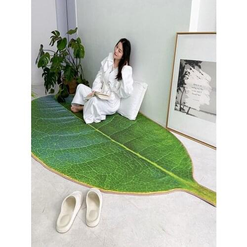 Creative Door Mat Non-slip Leaf Shape Bedroom Sofa Living Room Decoration Simple Fashion Style Entrance Geometric Carpet