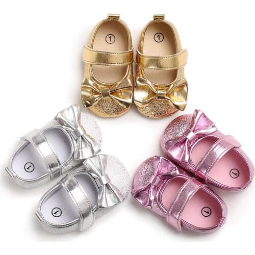Toddler Baby Girls Boys Summer Crib Casual Shoes 3 Style PU Leather Solid Hook Bowknot Baby Shoes Outfit 0-18M