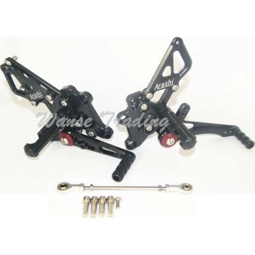 Motorcycle Adjustable Rider Rear Sets Rearset Footrest Foot Rest Pegs Black For Kawasaki Ninja 250 300 Z300 2013 2014 2015 2016