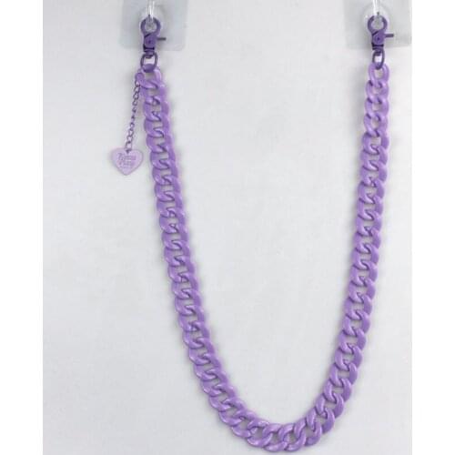 High Street Phants Zipper Accessories Ins Hip Hop Acrylic Plastic Phants Zipper Square Men Fluorescent Lanyard Chain Belt