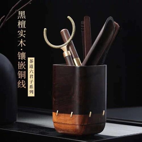 Blackwood Solid Wood Six Items Set Tea Ceremony Tea Shovel Tea Brick Knife Pot Maintenance Pen Tea Ceremony Kung Fu Tea Set