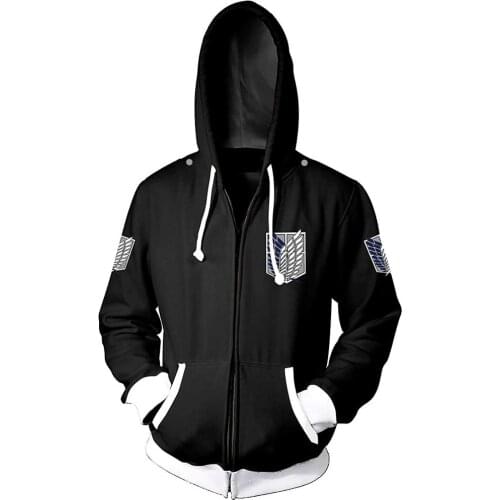 New Anime Attack On Titan Cosplay Costume Men Women Hoodies Coat Jacket Hooded Zipper Sweatshirts Shingeki Eren Mikasa Ackerman