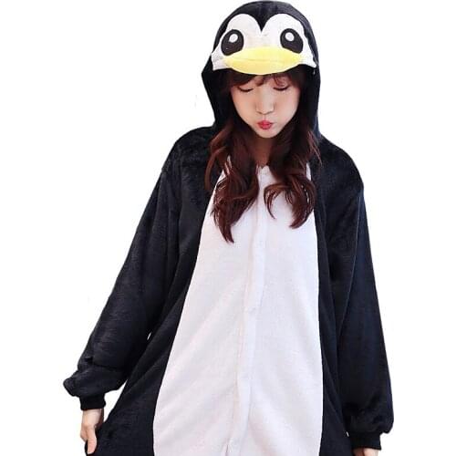 New Adult Child Flannel Cosplay Costume Penguin Onesie Costumes For Unisex Create Dance Fancy Pajama Halloween Party