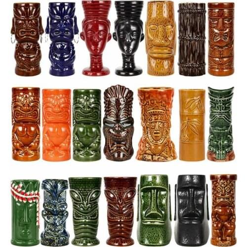 Wholesale Cocktail Bar Unique Designs Hawaii TIKI Mug Shot Glass Tiki cocktail Ceramic mugs