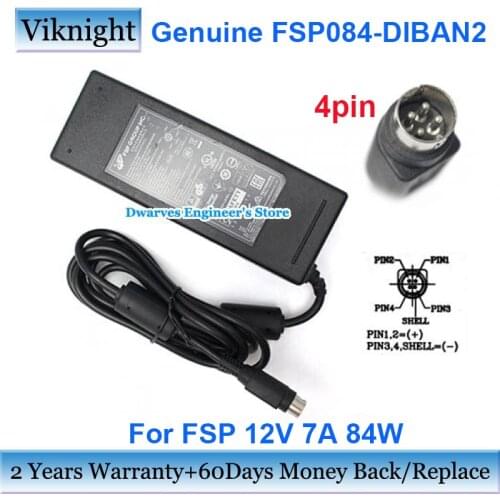 Genuine FSP FSP084-DIBAN2 Ac Adapter charger 12.0V 7.0A 84W 4 Pin Power Supply Laptop Adapters