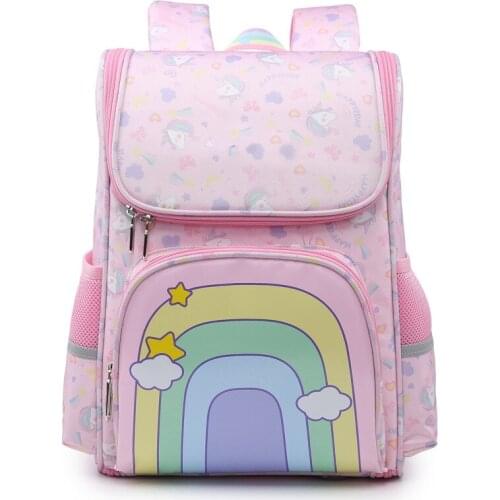 New Brand Orthopedic Kids Backpack Girls Princess Pink School Bag Large Capacity Space Bag Childrens Schoolbag 1-3-6 Grade