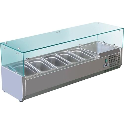 Stainless Steel Sandwiches Ingredient Pizza Prepare Restaurant Salad Refrigerator Fridge Working Bench Counter Worktable Chiller