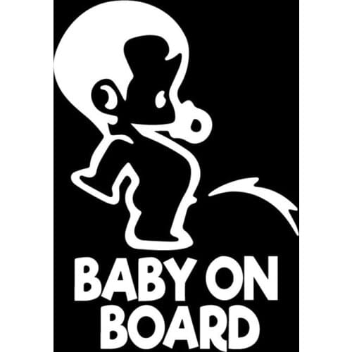 Funny Vinyl Decal BABY ON BOARD Rear Windshield Warning Decoration Car Sticker 11cm*16cm