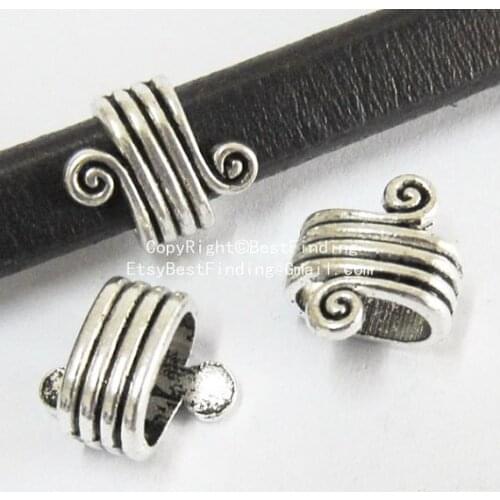Licorice double sprial spacer stripe beads fit 10x6mm Licorice leather cord -LF03
