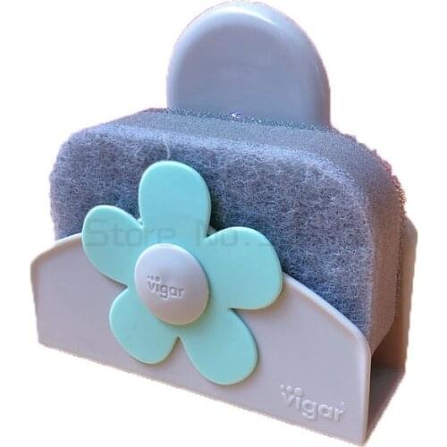 Household kitchen sink sponge wipe storage rack cleaning cloth storage rack dishcloth flower series sponge mop