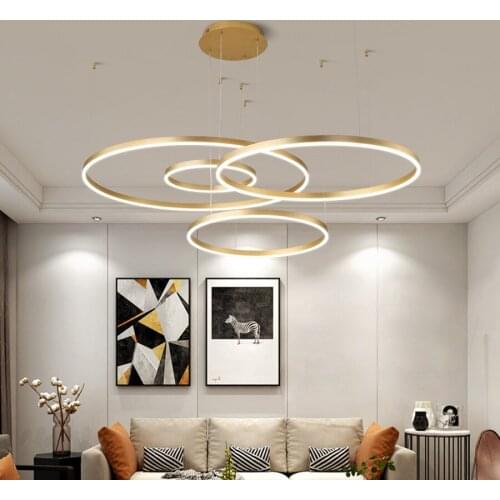 Gold frame Led Chandelier For Living room Bedroom Dining room Fixtures Acrylic Ceiling Chandelier Lighting 20 40 60 80cm