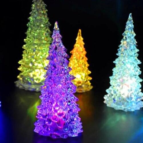 Glowing Xmas Tree Mini Indoor LED Night Light Christmas Tree Shape Colorful LED Night Lamp Table Desk Lamp party Home Decor