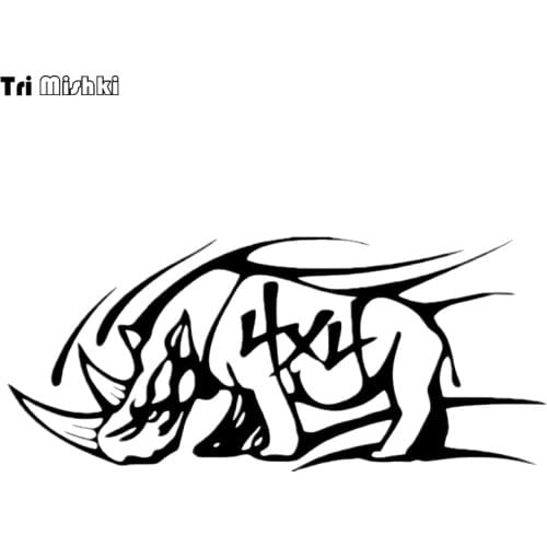Tri Mishki HZX338# 10*23cm rhinoceros 4x4 off road car sticker auto funny car stickers