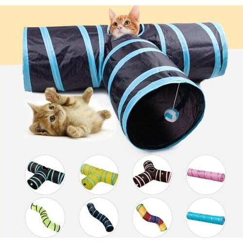Cat Tunnel Pet Tube Foldable Play Toy Indoor Outdoor Kitty Puppy Toys for Puzzle Exercising Hiding Training Maze Pets Product