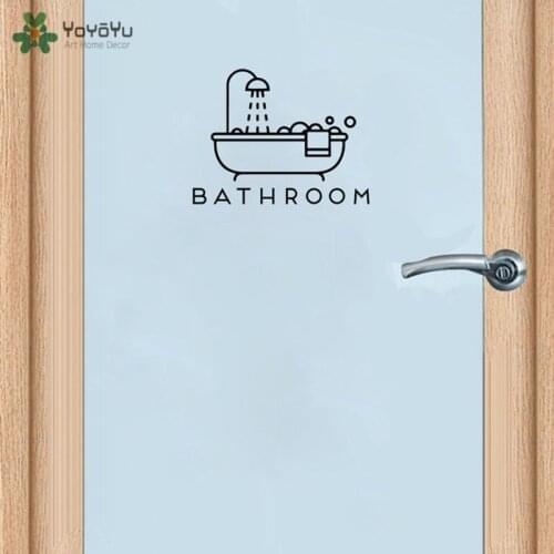 YOYOYU Funny Bathroom Door Wall Decal Window Vinyl Waterproof Wall Stickers Interior Bath Toilet Door Mural Kids DecorationZW232