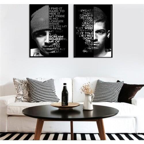 Hip-top Style Mens Room Painting Decorative Painting Wall Pictures for Living Room Posters and Prints Oil Painting Home Decor