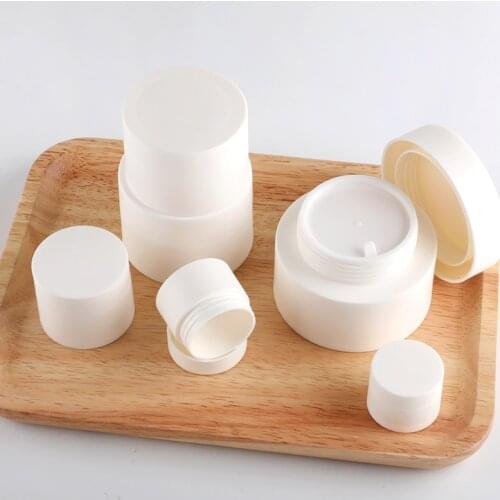 20pcs Cream Jar Plastic Container Pot White Empty Matte Cosmetic Packaging Bottle Frosted Storage Box 3g 5g 10g 15g 30g 50g 80g