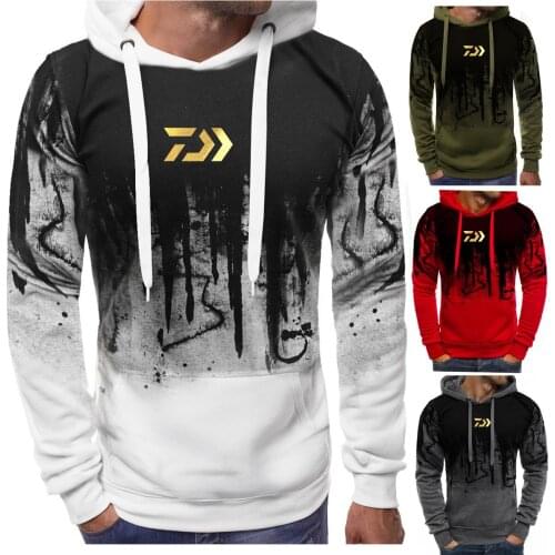 2020 DAIWA Fishing Hoodies Outdoor Sweatshirt With Cap Loose Fleece Warm Jacket Men Fishing Clothing With Hoodies Daiwa Clothes