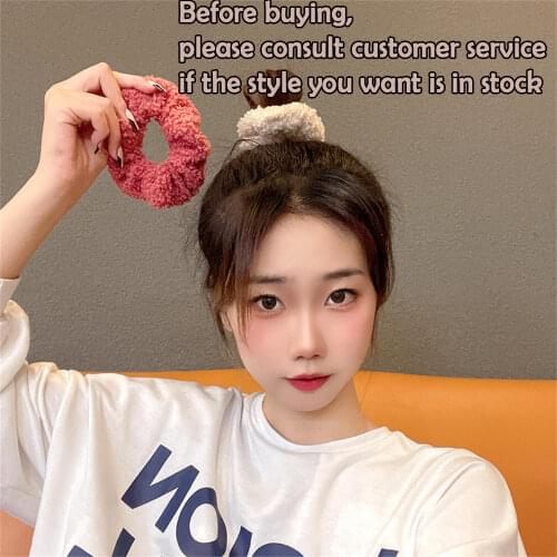 2021 Elegant Large Intestine Hair Ring Girls Retro Pearl Tie Hair Pope Artificial Silk Head Ponytail Headdress Hair Accessories