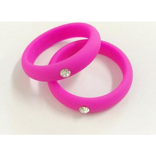 5MM Crystal Silicone Ring Food Grade Hypoallergenic Flexible Crossfit Sports Rubber Finger Rings for Women Men Wedding Band 5-10