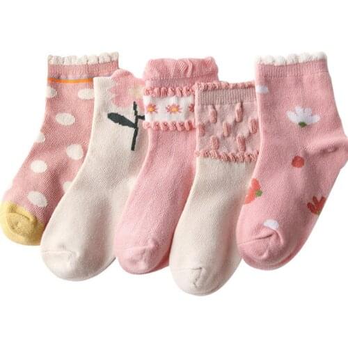 5Pair/lot New cartoon girl socks autumn and winter warm girl socks