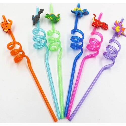 6pcs Dinosaur Party Decorations Drinking Straws Wedding Decorations Baby Shower Decorations Adult Kids Festival Party Supplies