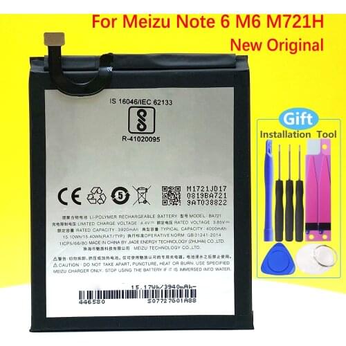 In Stock 4000mAh BA721 Battery For Meizu Note 6 M6 M721H M721Q Smart Phone Battery+Tracking Number