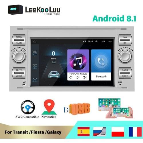 LeeKooLuu Android Car Radio GPS Navigation 2din Autoradio WIFI Bluetooth Car Multimedia Player for Ford Focus 2 Mondeo S C Max