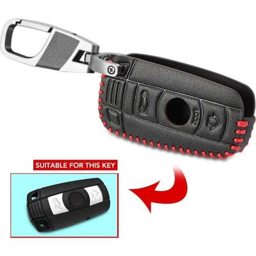3 Button Leather Car Key Case for BMW 1 3 5 6 Series E90 E91 E92 E60 Remote Key Shell Case Smart Key Fob Cover