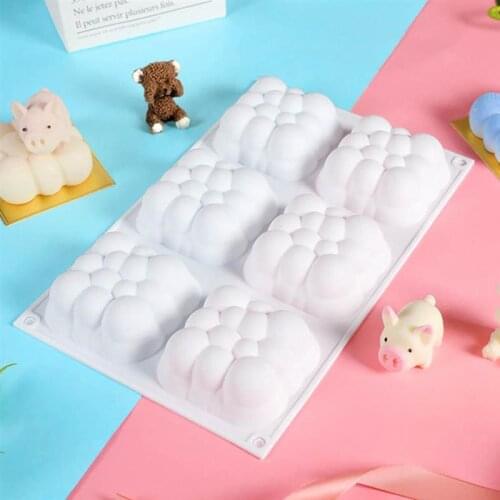 DIY Cake Mold Creative 6-Cavity Cloud Shape Silicone Baking Mold Mousse Mold Baking Tart Tartlet Mould Pastry Bakeware