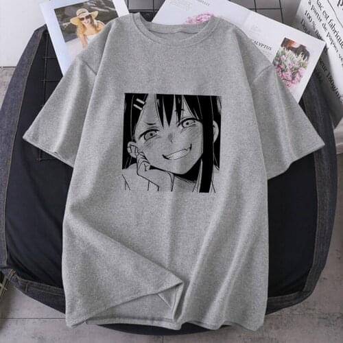 Women Kawaii T-shirt Don't Bully Me, Nagatoro Classmate Japanese Anime Harajuku Manga Short Sleeve Streetwear Camisetas Tees Top