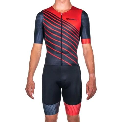 Summer CANNIBAL triathlon high-quality team riding short-sleeved dress mens sleeveless riding MTB running swimming bike tights