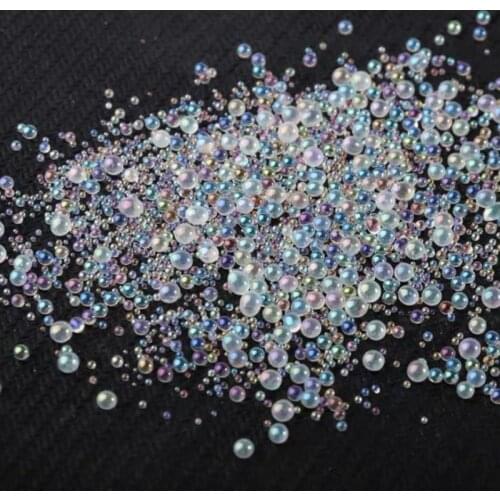 10g/Pack 0.4-3mm Mini Bubble Ball Beads Tiny Glass Bead For Silicone Mold UV Resin Epoxy Filler Resin Filling DIY Nail Art Decor