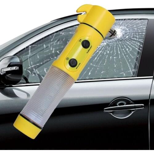 Multi-function Car Vehicle Emergency Torch Safety Hammer Magnet LED Flashlight Hammer Window Breaker escape Tool COB Torch