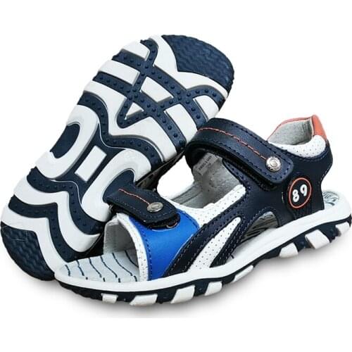 Fashion 1pair Boy Genuine Leather arch support Shoes Children Leather Sandals NEW Summer Kids Sandals