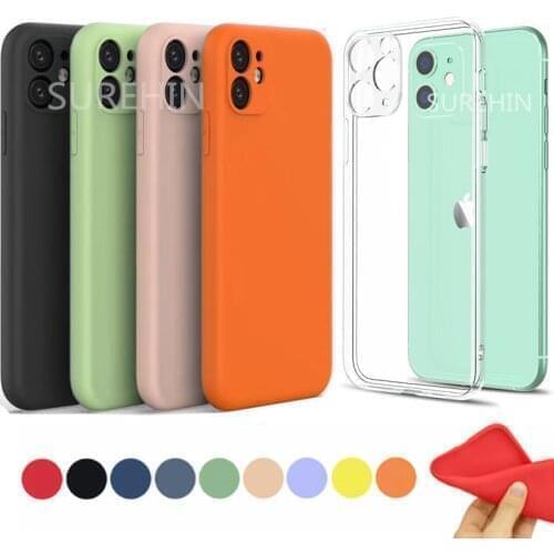 Soft case for apple iPhone 12 Pro Max cover transparent purple green red lens camera protector silicone cover for iPhone 12 case