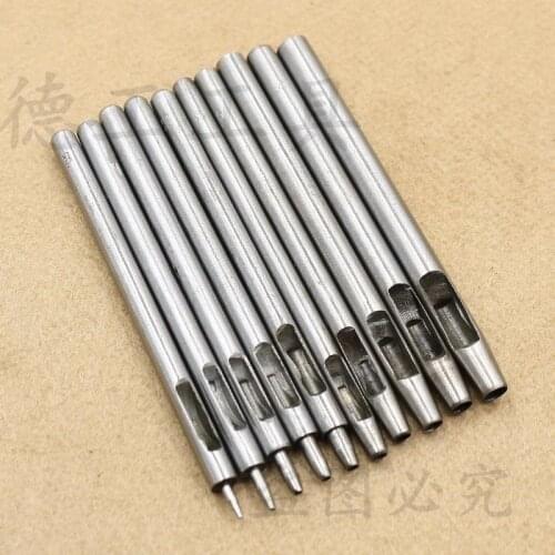 0.5mm-5mm 10pcs a set Small Size HEAVY DUTY HOLLOW PUNCH TOOL FOR LEATHER PLASTIC WOOD BELT HOLE PUNCH SET