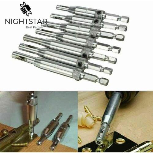 7Pcs great Drill Bit Set Hole Puncher Hinge Tapper for Doors Self Centering furadeira herramientas drill perforator power tools