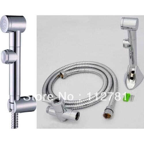 Wall Mounted Handheld Shattaf Bidet Toilet Spray Shower Brass T-adapter G1/2, G7/8, G3/4, M18X1.5L Optional A701ST