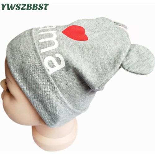 New Autumn Winter Crochet Children Hats I Love MAMA Soft Ear Girl Boy Cap Baby Beanies Caps Toddlers Kids Beanie Hats